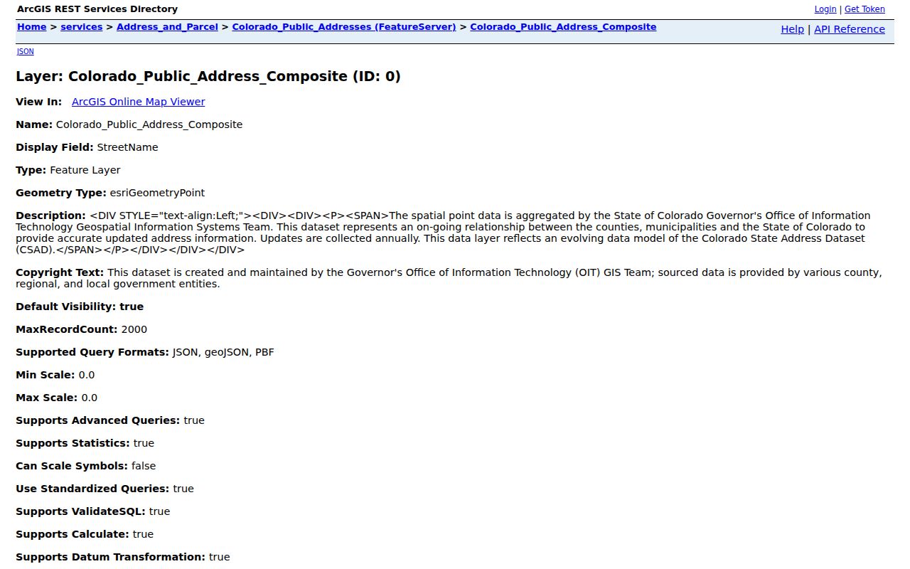Brighton ZIP code directory Colorado public address layer fields