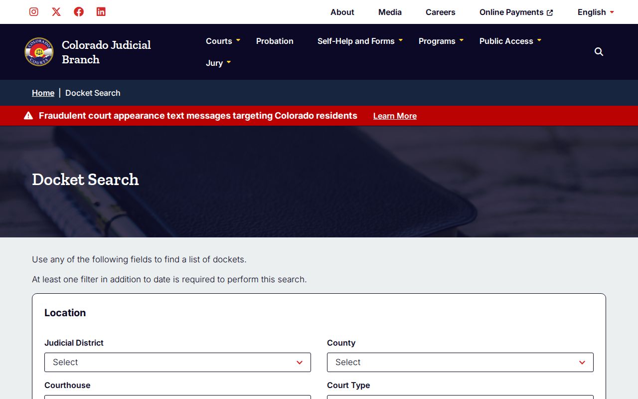 Brighton resident lookup Colorado Judicial docket search