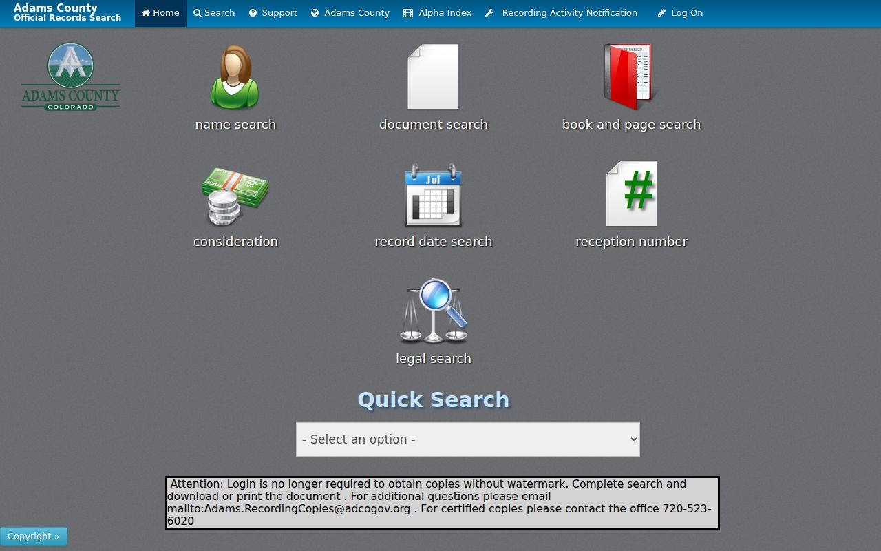 Brighton previous residents Adams County recorded document name search